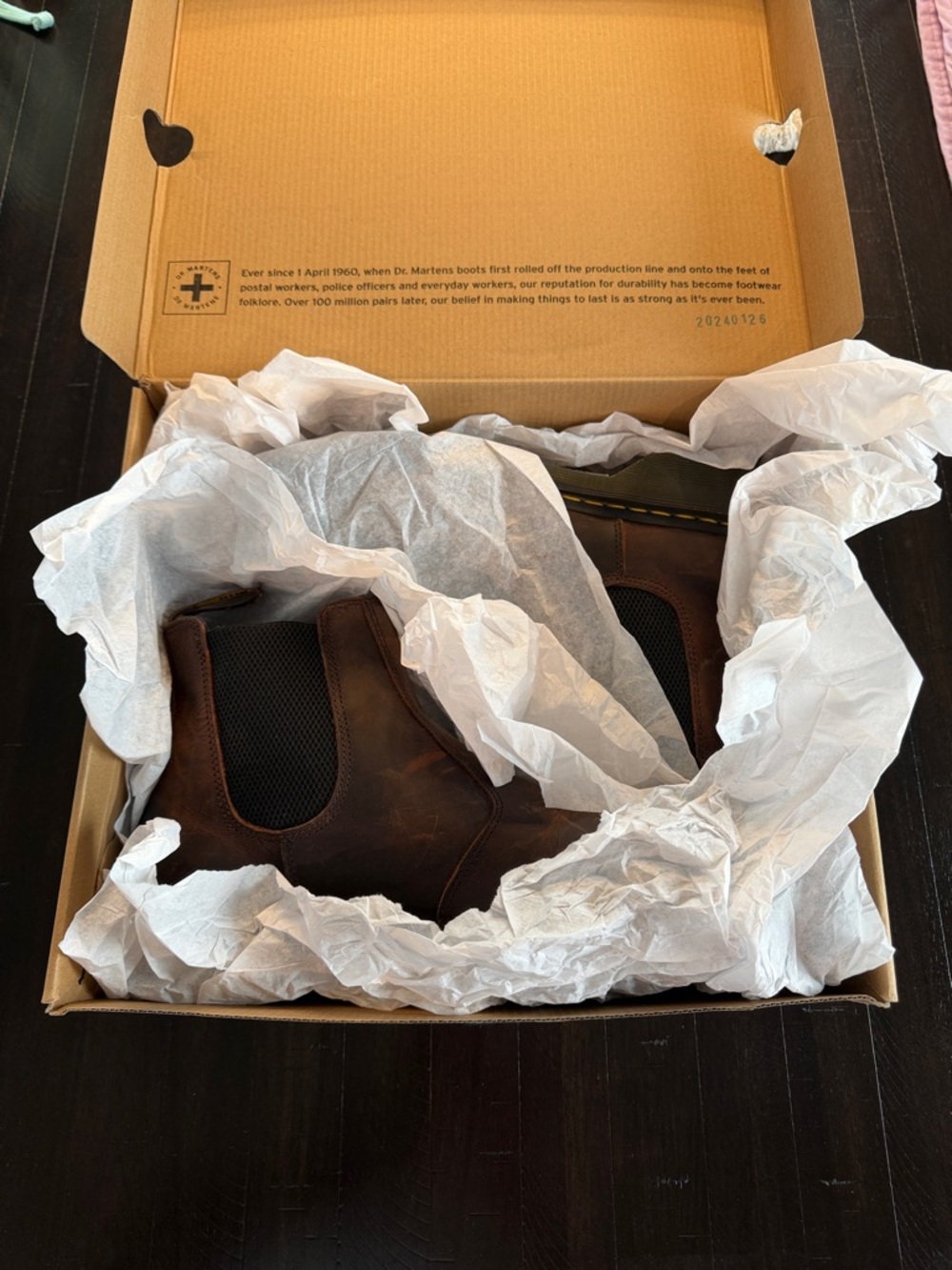 Dr. Martens Chestnut Brown Full Waxed Grain Slip-On Boots US Size 13 NIB - Picture 9 of 10